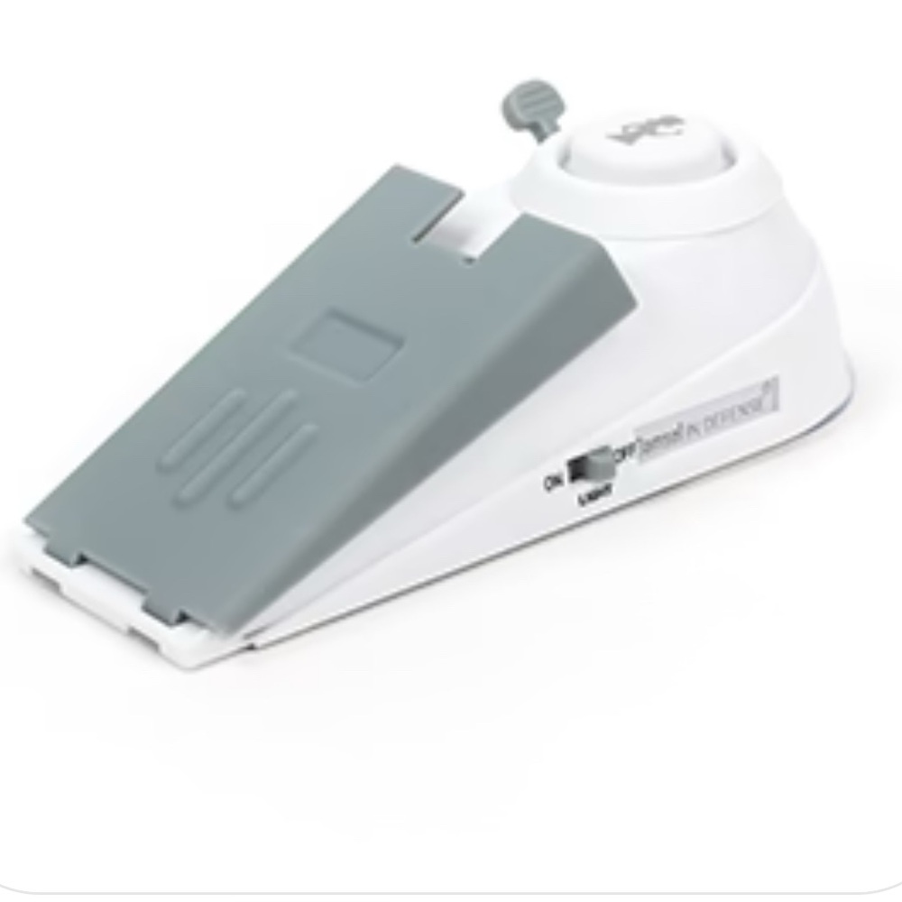 Gray and White Portable Door Stop Alarm